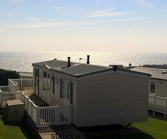 2 bedroom luxury caravan with large decking, parking and panoramic seaviews at Haven Devon Cliffs