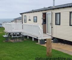 3 bed caravan with large side decking on Juniper Close area at Haven Devon Cliffs