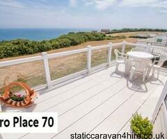 3 bed mini lodge with large decking, front row stunning seaviews pet friendly at Haven Devon Cliffs