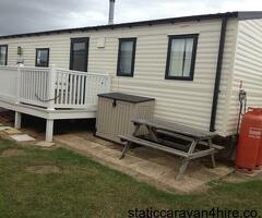3 bed deluxe plus caravan with decking on Spruces area of Haven Devon Cliffs